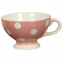 Bol à pois blancs avec poignée rose 30cl