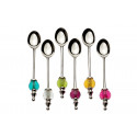 Set de 6 cuillères à thé à embout boules multicolores
