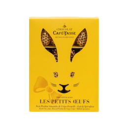 Boîte lapin à œufs praliné noir et lait 134g
