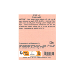 Sachet friture chocolat au lait 100g