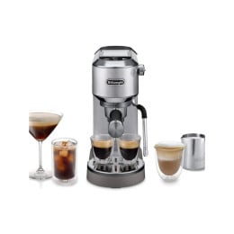 Assortiment De'Longhi Dedica Duo EC890.M et une boite de Pods E.S.E. Perle Noire + filtre pour capsules E.S.E.