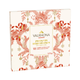 Coffrets 18 carrés chocolat de Noël lait et noir 80g