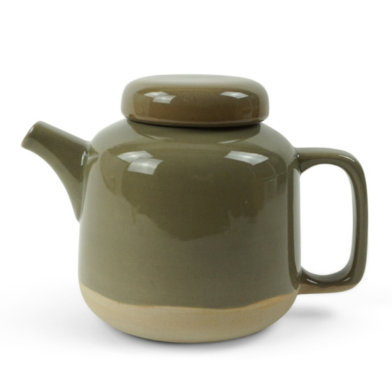 Théière kinta en grès kaki - 1,25L