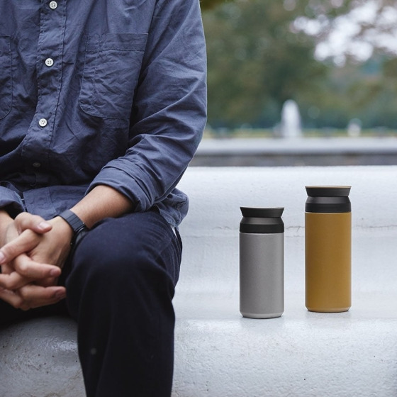 Mug isotherme ocre kinto 350ml