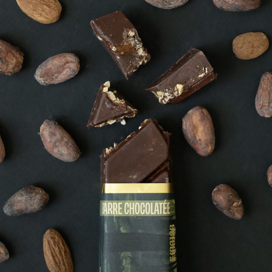 Barre chocolat noir amandes torréfiées - Bivouac 48g