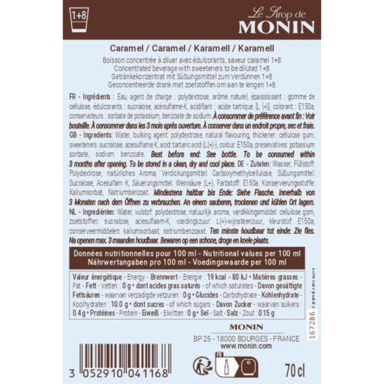 Sirop caramel sans sucre 25 cl