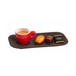 Plateau pour café gourmand basalté effet ardoise