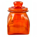 Bocal en verre de couleur orange
