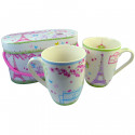 Coffret 2 mugs porcelaine décor Paris romantique 30cl