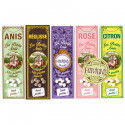 Set de 5 boîtes métal anis de Flavigny assortis Violette, Anis, Rose, Citron, Réglisse