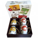Coffret 4 mugs porcelaine assortis sur le thème du Café