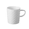 Mug blanc à motifs pyramides en relief 45cl