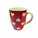 Mug rouge avec des motifs coeurs 30cl
