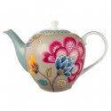 Théière fantasy en porcelaine floral kaki 1,6L