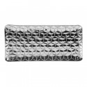 Plateau rectangulaire martelé argenté