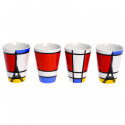 Coffret 4 Gobelets à café Mondrian 13,5cl