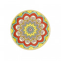 Plateau rond en mélamine jaune motif Mosaik 35cm