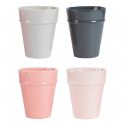 Set de 4 gobelets ring rose et gris 30cl