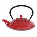 Théière kambin en fonte émaillée rouge 0.8L
