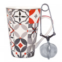 Coffret mug rouge + infuseur boule à thé