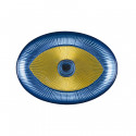 Coupelle ovale œil bleue et dorée